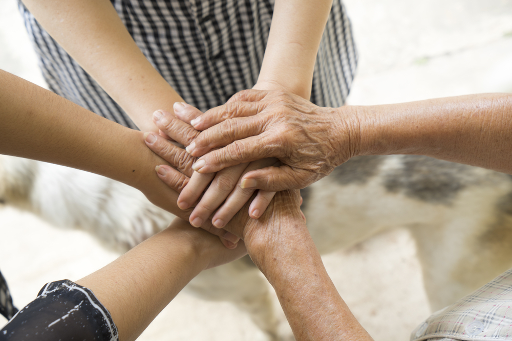 Concept,Of,Teamwork,,Aging,Society,Close-up,Business,Team,Or,Family
